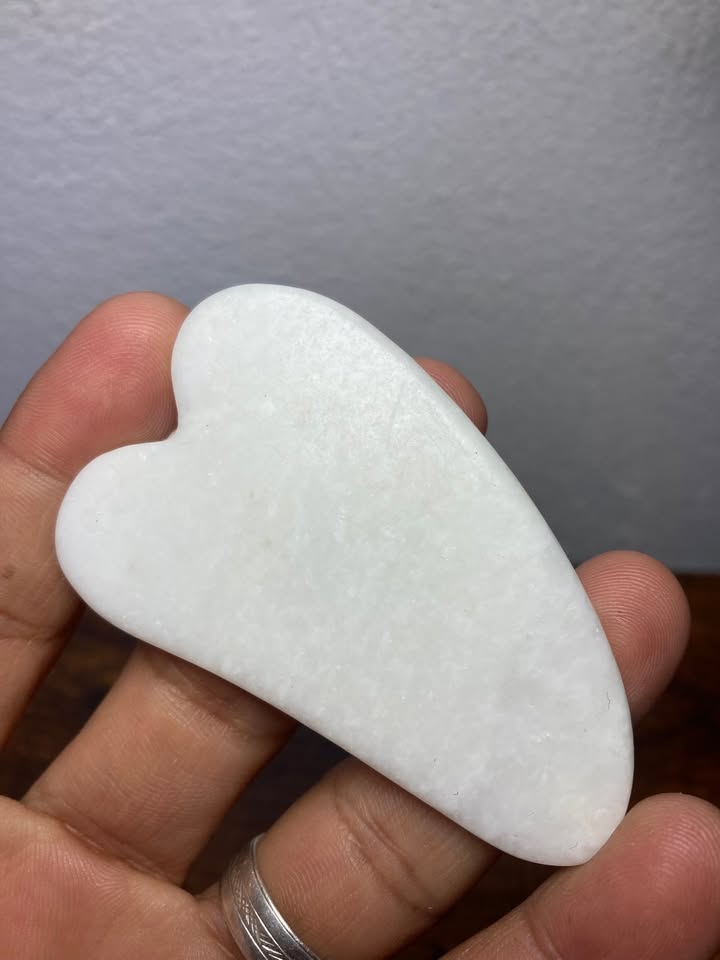 🤍 Set Facial Cuarzo Blanco (Rodillo + Gua Sha) 🤍