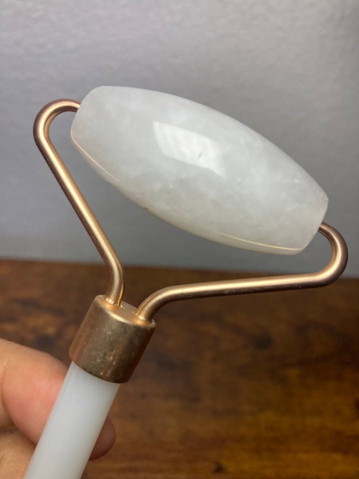 🤍 Set Facial Cuarzo Blanco (Rodillo + Gua Sha) 🤍