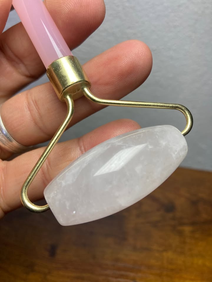 💗 Set Facial Cuarzo Rosa (Rodillo + Gua Sha) 💗
