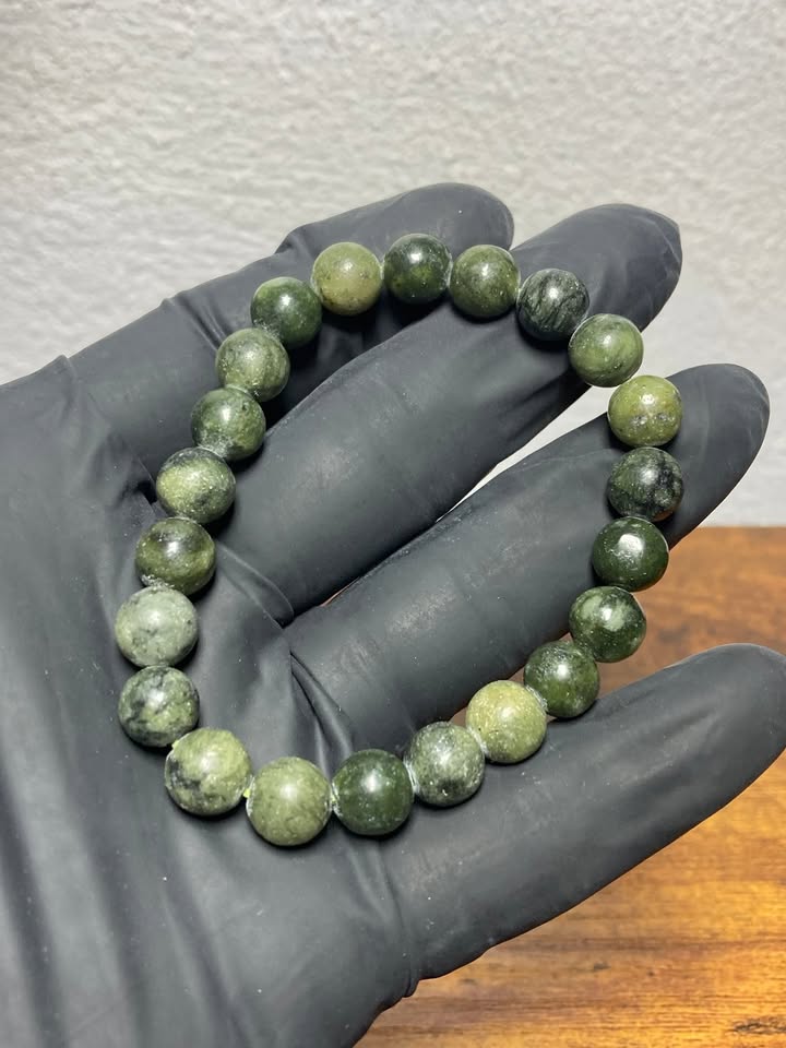 Pulsera Jade Nephrite 8mm (Hilo elástico)