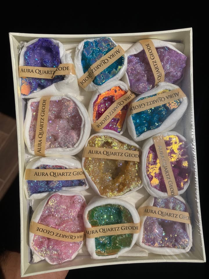 Pack con 12 cuarzo druzy aura