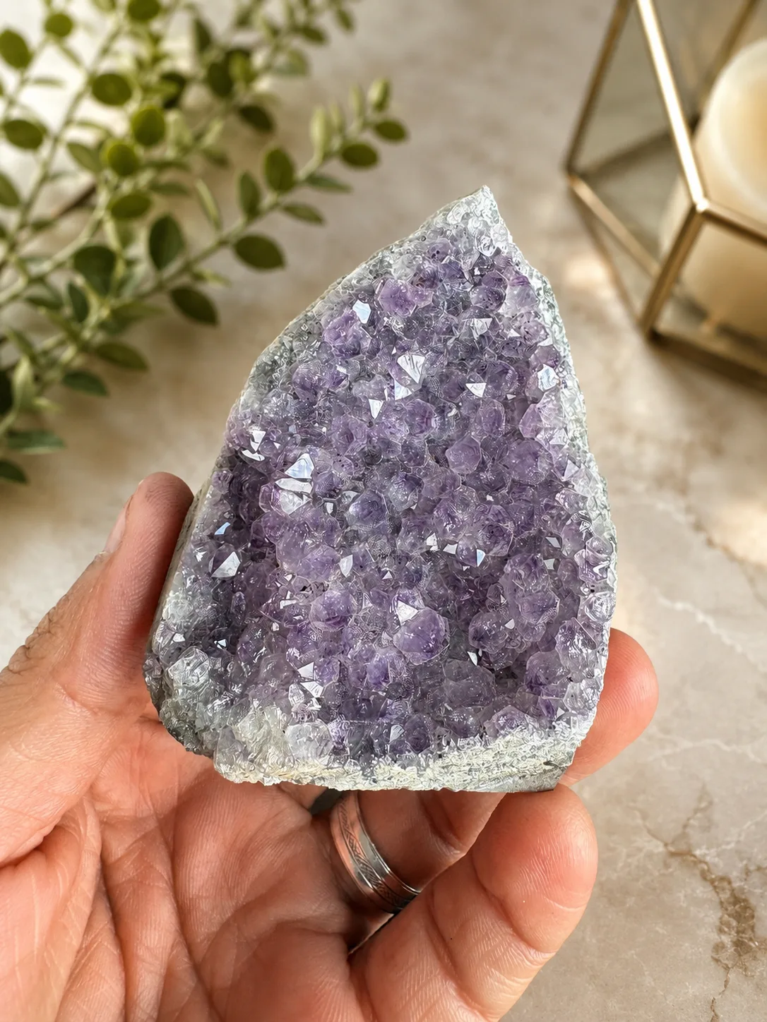 Drusa de Amatista Natural 6 cm | Cristales de Cuarzo Violeta | Pieza Única Cruzaley