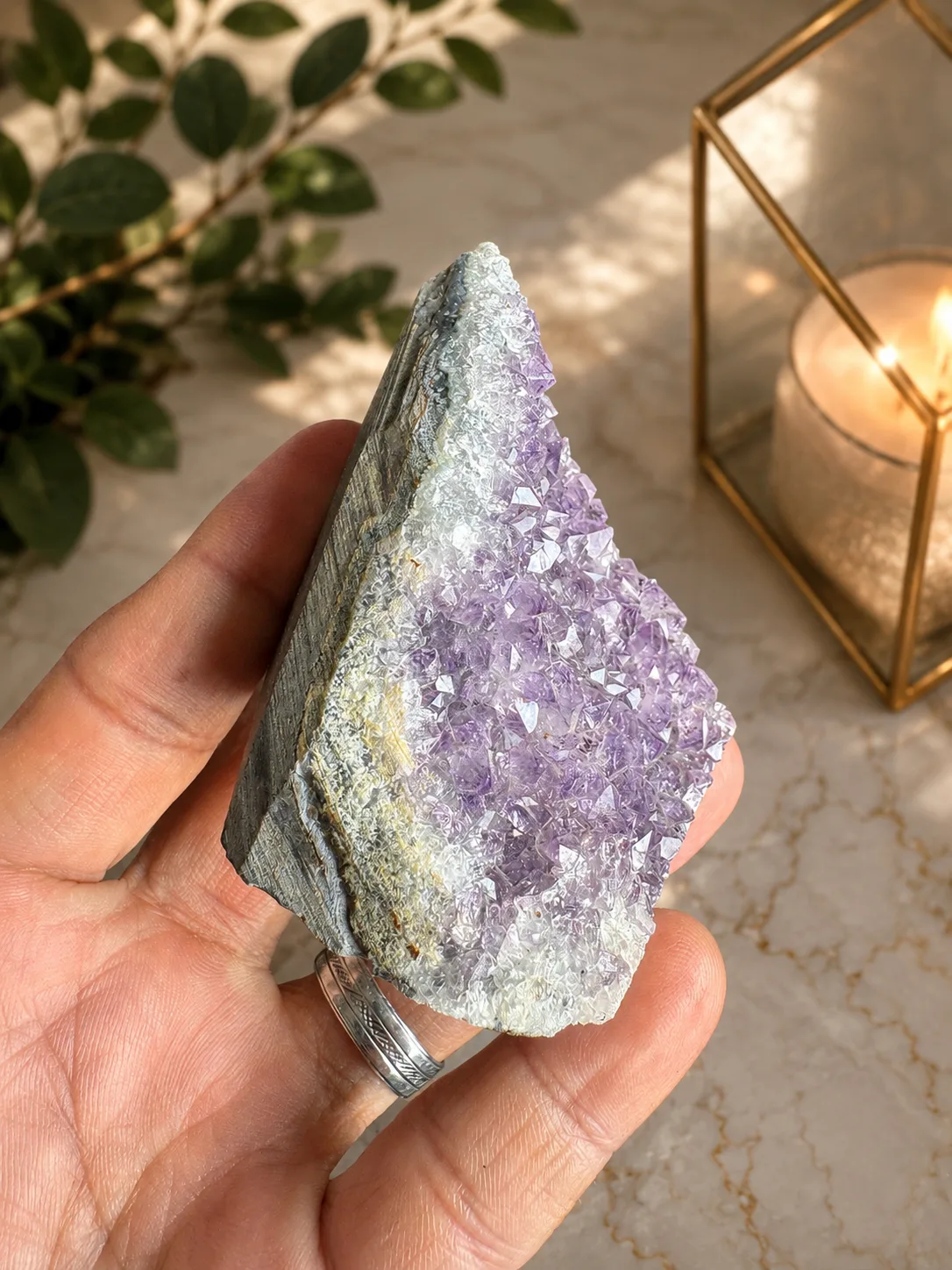 Drusa de Amatista Natural 6 cm | Cristales de Cuarzo Violeta | Pieza Única Cruzaley